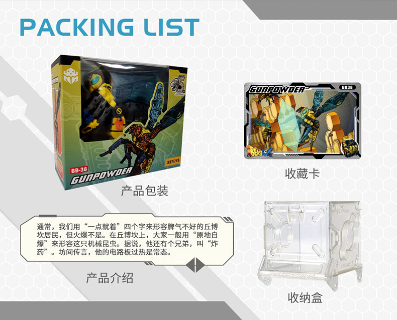 52TOYS Animal BEASTBOX BB-38 GUNPOWDER Wasp Figure Decompression